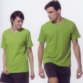 短袖圓領棉質T恤-果綠色