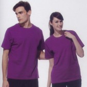 短袖圓領棉質T恤-紫色